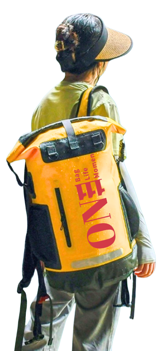 Person wearing a yellow emergency bag with 111 logo